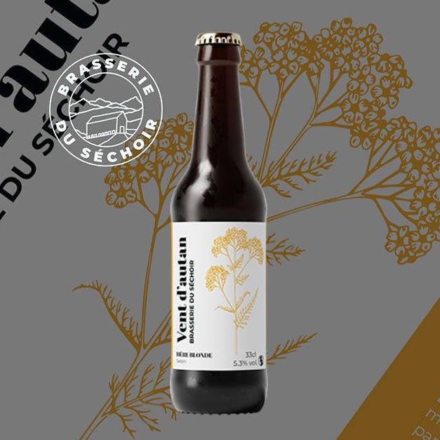 Bouteille et étiquette bière artisanale vent d'autant brasserie du séchoir